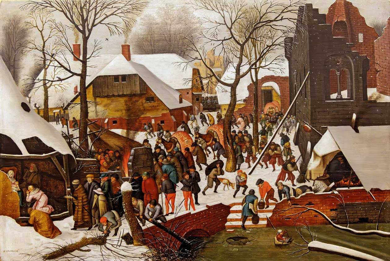 L'Adoration des mages dans la neige