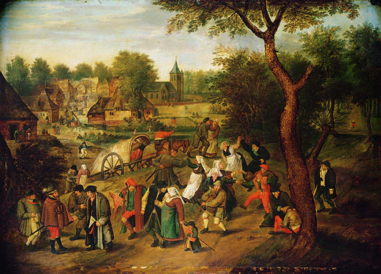 Une scène à la périphérie d'un village