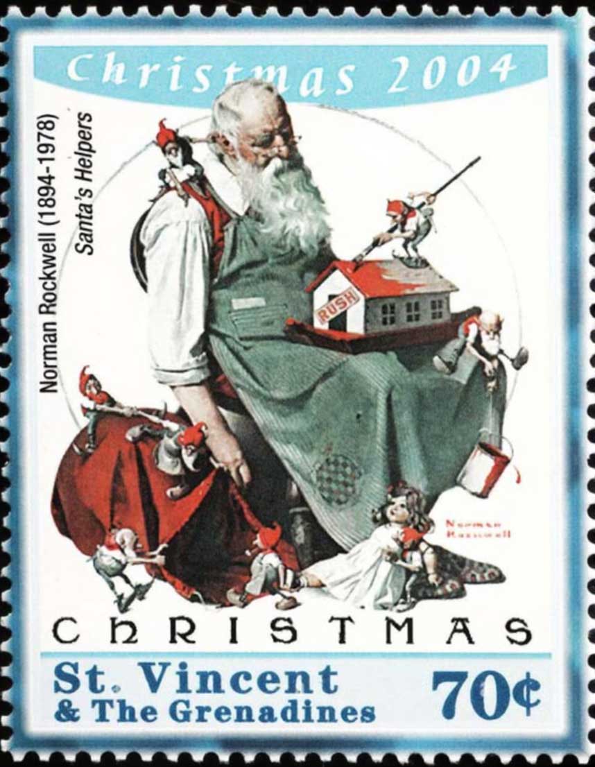 Santa's little helpers stamp