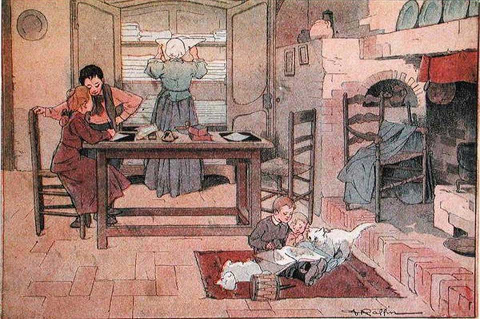 An evening work in the country c.1900