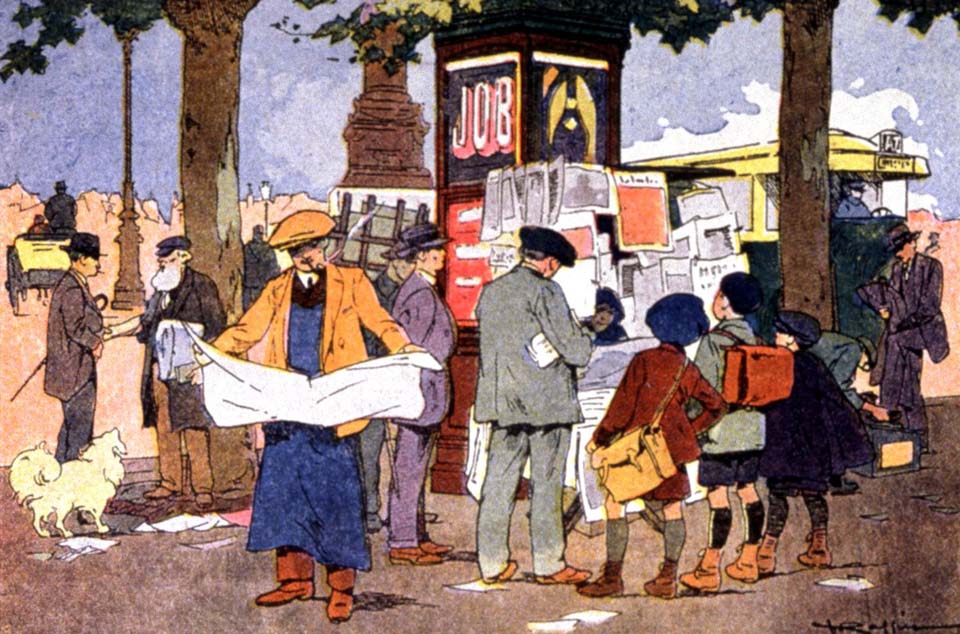 Newspapers kiosk on the Bastille square c.1910