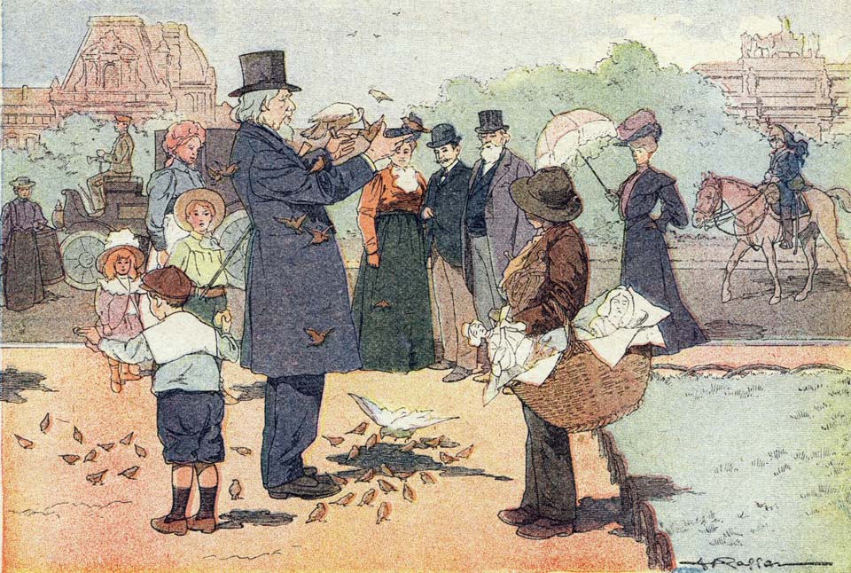 The public garden of Tuileries in Paris