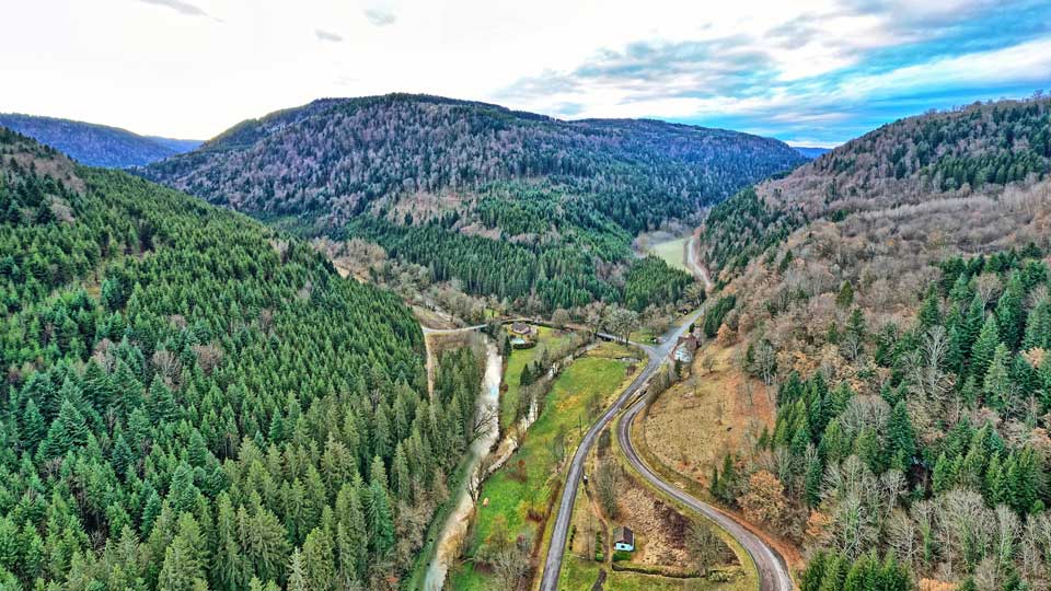 La confluence Dessoubre-Reverotte à Gigot - Bretonvillers (Doubs)