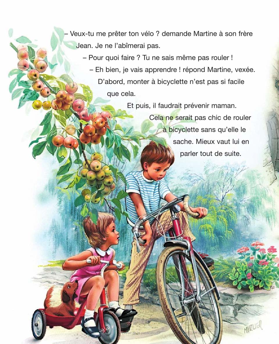 Martine fait de la bicyclette