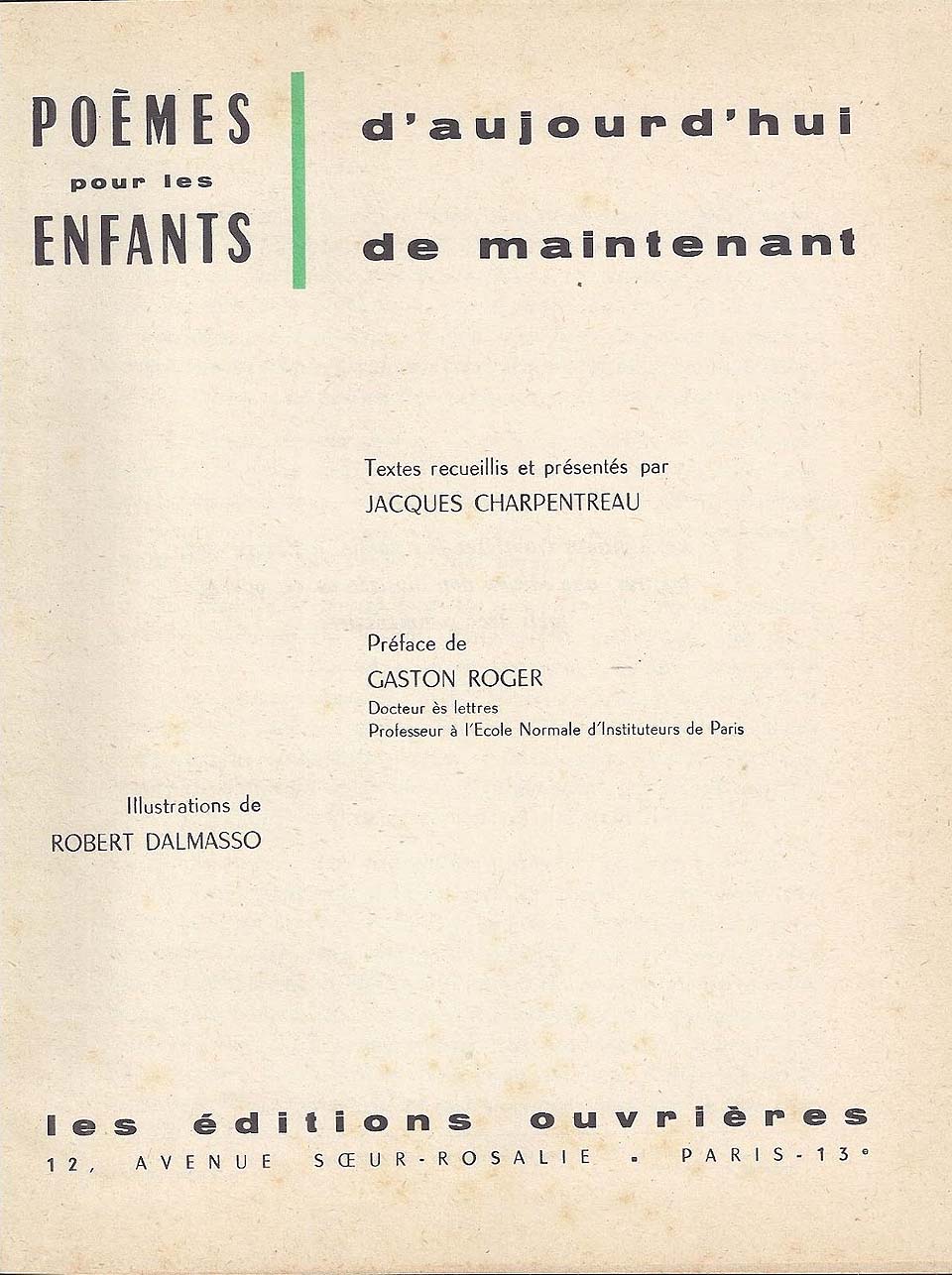 Poèmes d'aujourd'hui
